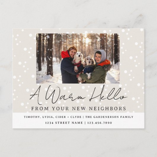 Winter Snow New Neighbors Foto Postkarte (Vorderseite)