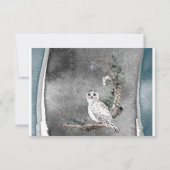 Winter Snow Owl Moon Branch Paint Wedding RSVP (Rückseite)