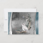 Winter Snow Owl Moon Branch Paint Wedding RSVP Karte (Rückseite)