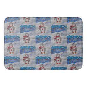 Winter Snow Penguin Bath Mat Badematte