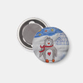 Winter Snow Penguin Magnet (Vorderseite/Rückseite)