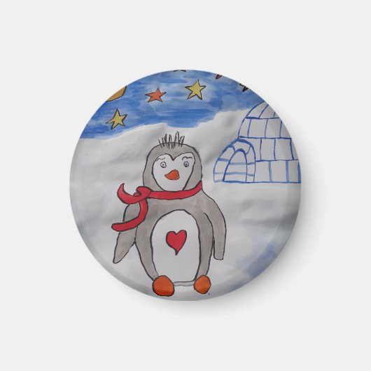 Winter Snow Penguin Magnet (Vorne)
