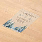 Winter Snow Pine Tree Forest Wedding Acryleinladungen (Ablage )