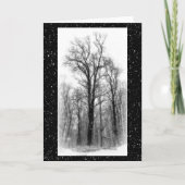 Winter Snow & Poplar Tree Blank Greeting Card Karte (Vorderseite)