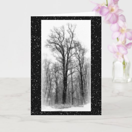 Winter Snow & Poplar Tree Blank Greeting Card Karte (Orchidee)