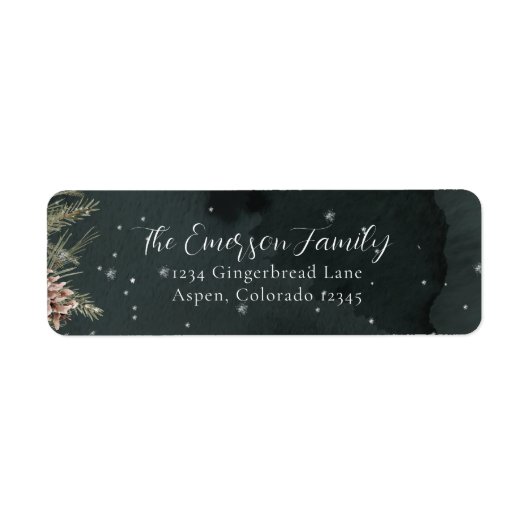 Winter Snow Return Address Label (Vorne)