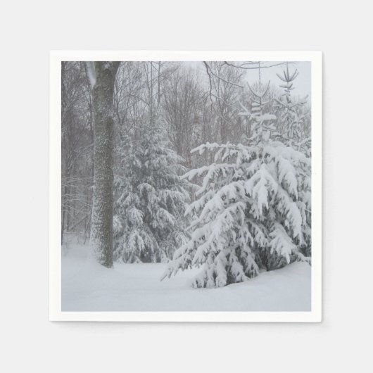 Winter Snow Scene Napkins Serviette (Vorderseite)