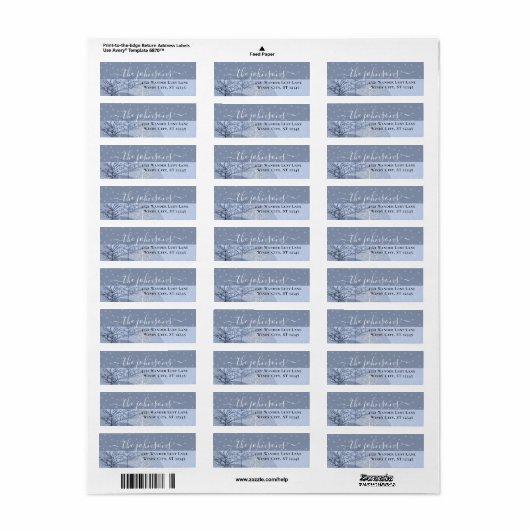 Winter Snow Simple Modern 3 Blue Trees Sterne (Vorne)