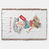 Winter Snow Sleigh White Green Moderne Weihnachten Decke (Vorderseite)