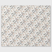 Winter Snow Sparrow Wasserfarbe Handgestrichen Geschenkpapier (Flach)