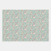 Winter Snow Sparrow Wasserfarbe Handgestrichen Geschenkpapier Set (Vorderseite 2)