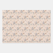 Winter Snow Sparrow Wasserfarbe Handgestrichen Geschenkpapier Set (Vorderseite 3)