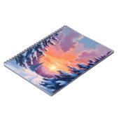 Winter Snow Sunset | Watercolor Landscape Painting Notizblock (Linke Seite)