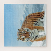 Winter Snow Tiger Mountains Tierisches Foto Trendy Puzzle (Vertikal)