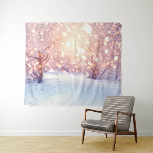 Winter Snow Tree Backdrop Christmas Wonderland Wandteppich (Beispiel (Horizontal))