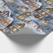 Winter Snow Village Snowman Fun Geschenkpapier (Ecke)