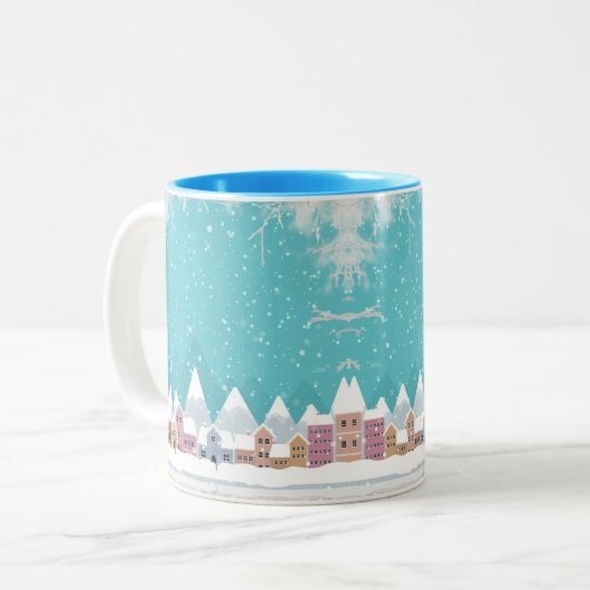 Winter Snow Village Tasse (Vorderseite Links)