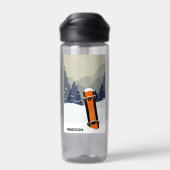 Winter Snowboard individuelle Name Trinkflasche (Rückseite)