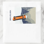 Winter Snowboard Zollaufkleber Rechteckiger Aufkleber (Tasche)