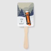 Winter Snowboarden für benutzerdefinierte Texthand Fächer (Vorderseite)