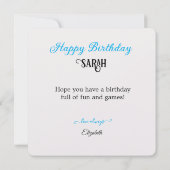 WINTER SNOWBOARDING THEMA KINDERGEBURTSTAG CAKE KARTE (Rückseite)