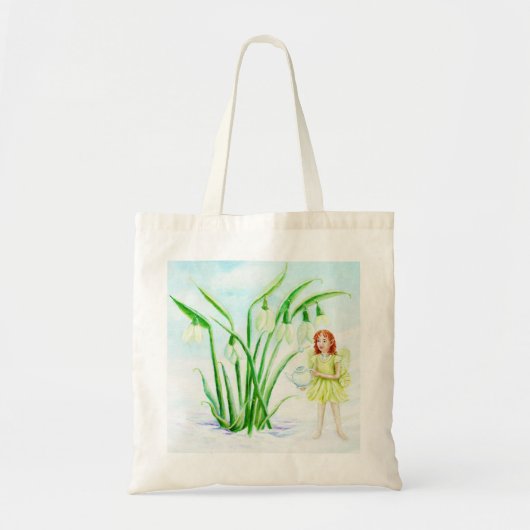 Winter Snowdrop Fairy Magic Tragetasche (Vorne)