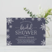 Winter Snowfall Bridal Dusche Einladung (Stehend Vorderseite)