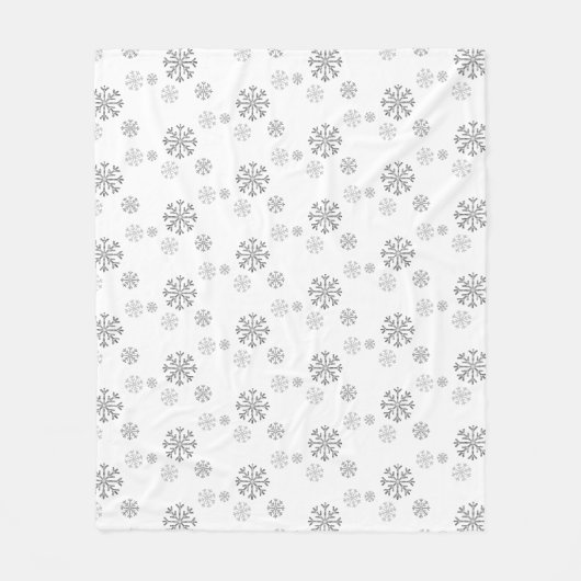 Winter Snowfall White Fleecedecke (Vorderseite)