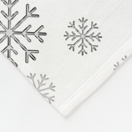 Winter Snowfall White Fleecedecke (Ecke)