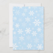 Winter Snowflake Baby Dusche Blue Boy Einladung (Rückseite)