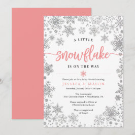 Winter Snowflake Baby Dusche Einladungen Karte