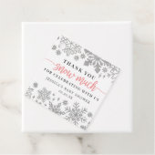 Winter Snowflake Baby Dusche Gefallen Tag Pink Geschenkanhänger (Beispiel)