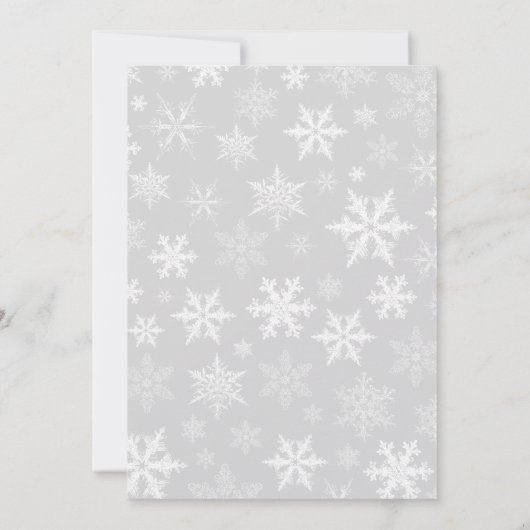 Winter Snowflake Baby Dusche Geschlecht Neutral Gr Einladung (Rückseite)