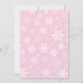 Winter Snowflake Baby Dusche Pink Girl Einladung (Rückseite)