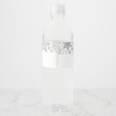 Winter Snowflake Baby Dusche Wasserflasche Etikett (Rückseite)