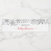 Winter Snowflake Baby Dusche Wasserflasche Etikett (Einzelnes Label)