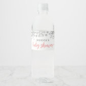 Winter Snowflake Baby Dusche Wasserflasche Etikett (Vorderseite)