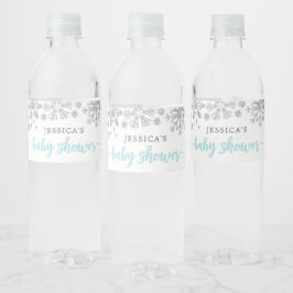 Winter Snowflake Baby Dusche Wasserflasche Etikett