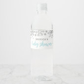 Winter Snowflake Baby Dusche Wasserflasche Etikett (Vorderseite)