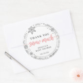 Winter Snowflake Baby Gefallen Aufkleber Pink (Umschlag)