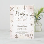 Winter  snowflake baby shower  einladung (Stehend Vorderseite)