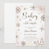 Winter  snowflake baby shower  einladung (Vorne/Hinten)