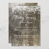 Winter Snowflake Baby Shower Einladung - Rustikal (Vorne/Hinten)