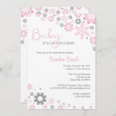 Winter Snowflake Baby Shower Einladungen für Mädch (Vorne/Hinten)