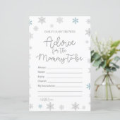 Winter Snowflake Baby Shower Game PRINTIERT (Stehend Vorderseite)