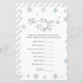 Winter Snowflake Baby Shower Game PRINTIERT (Vorne/Hinten)