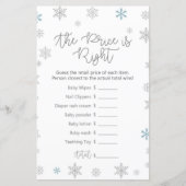 Winter Snowflake Baby Shower Game PRINTIERT (Vorderseite)
