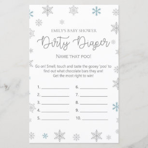 Winter Snowflake Baby Shower Game PRINTIERT