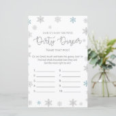 Winter Snowflake Baby Shower Game PRINTIERT (Stehend Vorderseite)