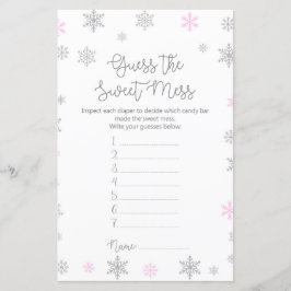 Winter Snowflake Baby Shower Game PRINTIERT